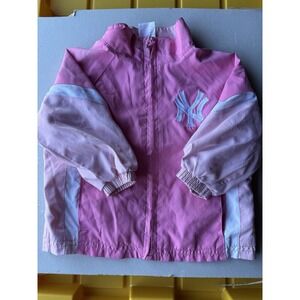 Baby Girl Yankees Pink Windbreaker Jacket Zip Up 12 Month